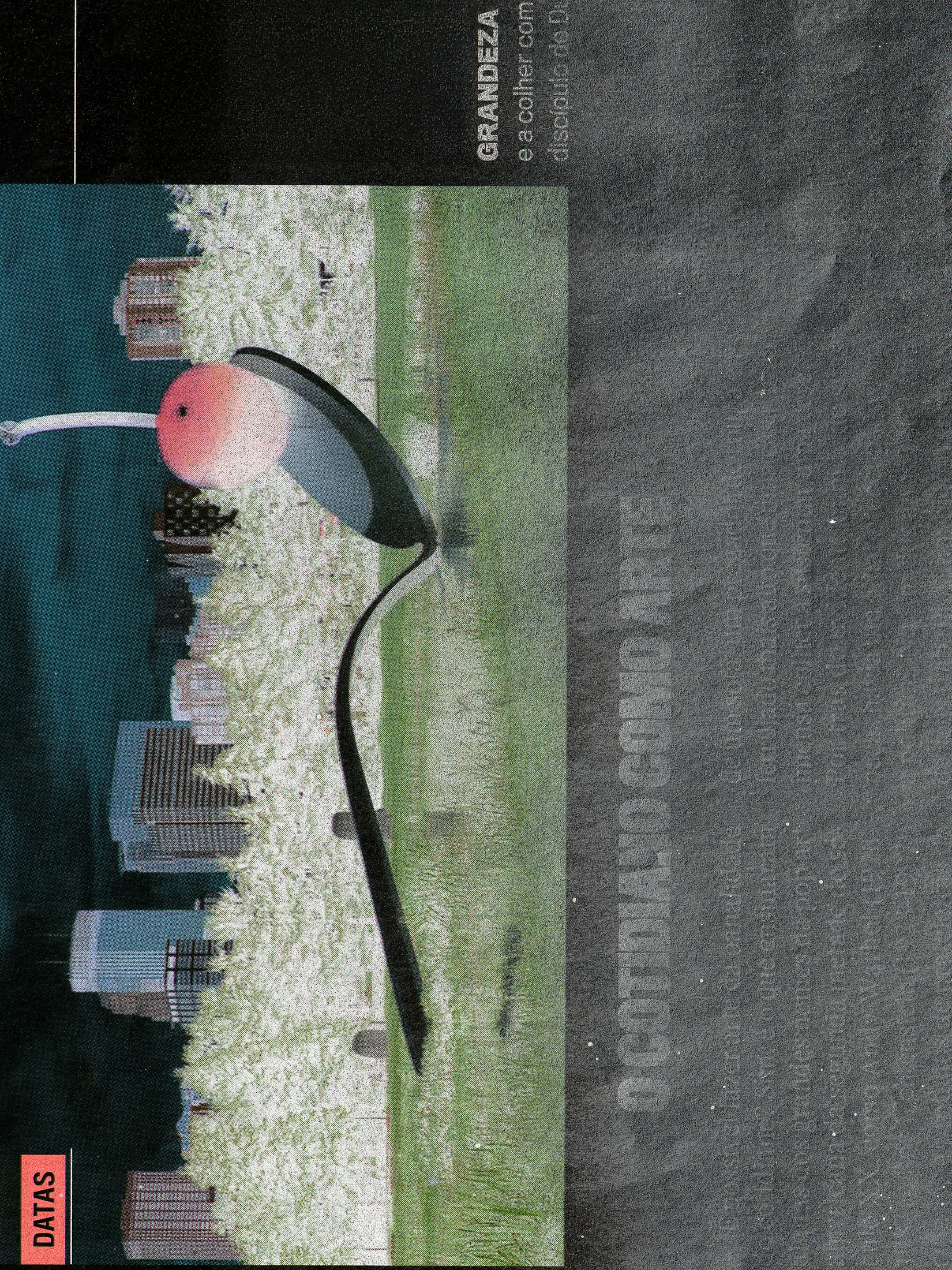 O cotidiano como arte — an original sideways newspaper collage with a horned figure